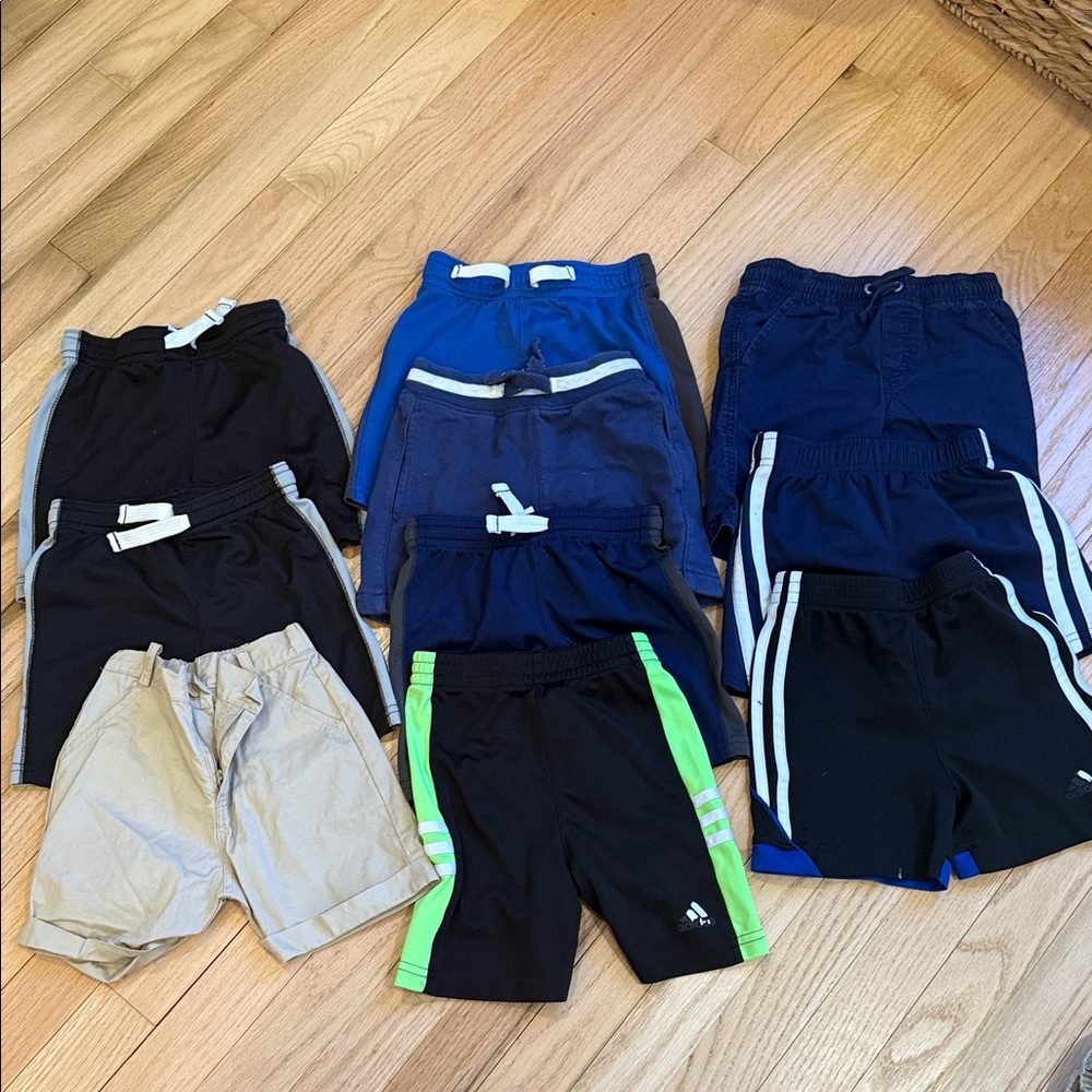 Lot of toddler Athletic & Cargo Shorts -Black, Navy, Royal Blue, Khaki 10 pairs